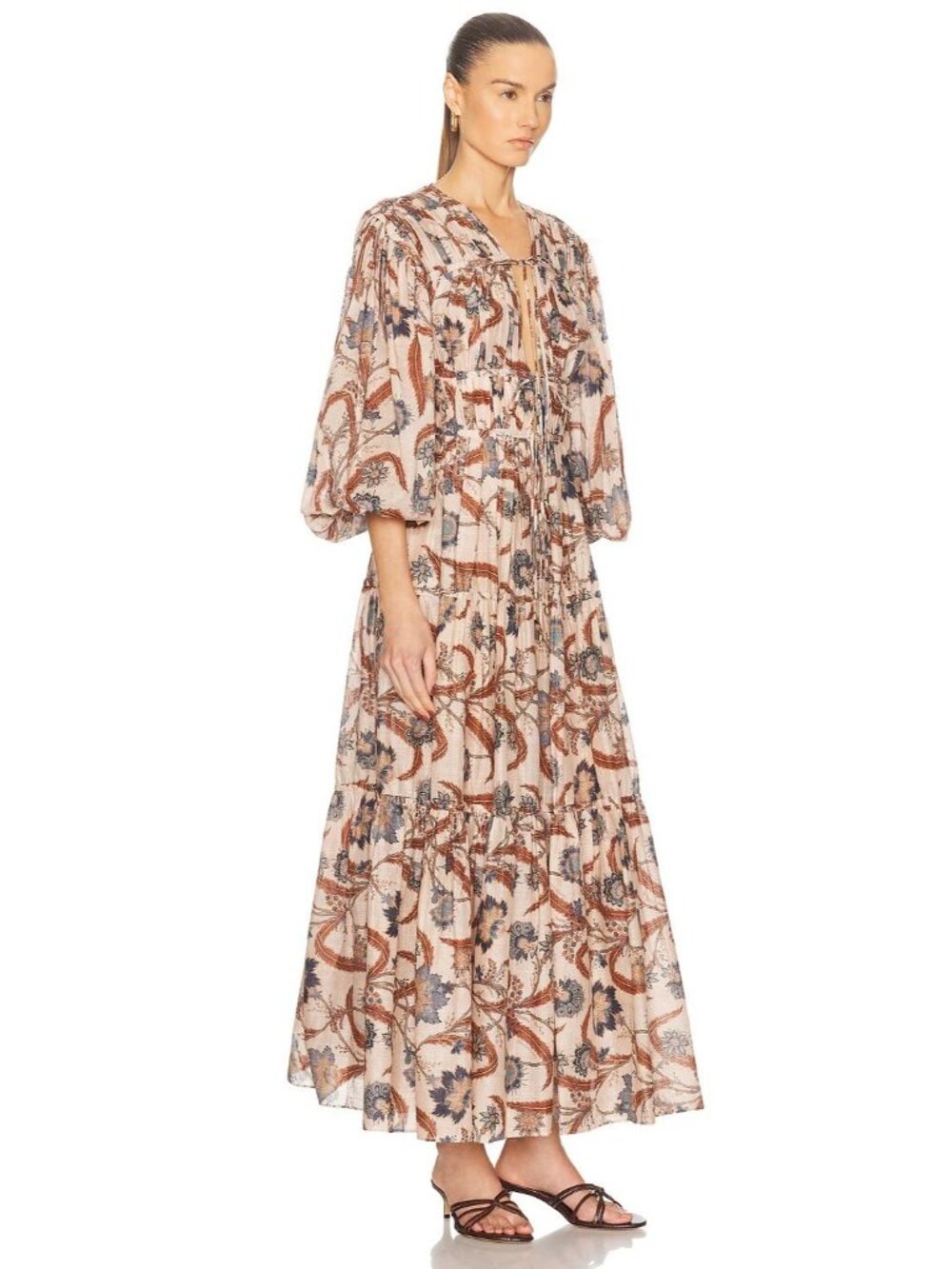 Zimmermann Ascension Tie Billow Cotton Tiered Maxi Dress AU 1 / US 6 NWT $1,250 - Picture 9 of 16